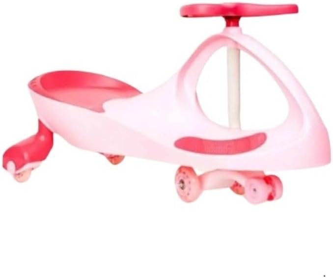 DORSA Twist and Turn Ride-On Swing Car with Light-Up Wheels for Kids - Pink - Image 2