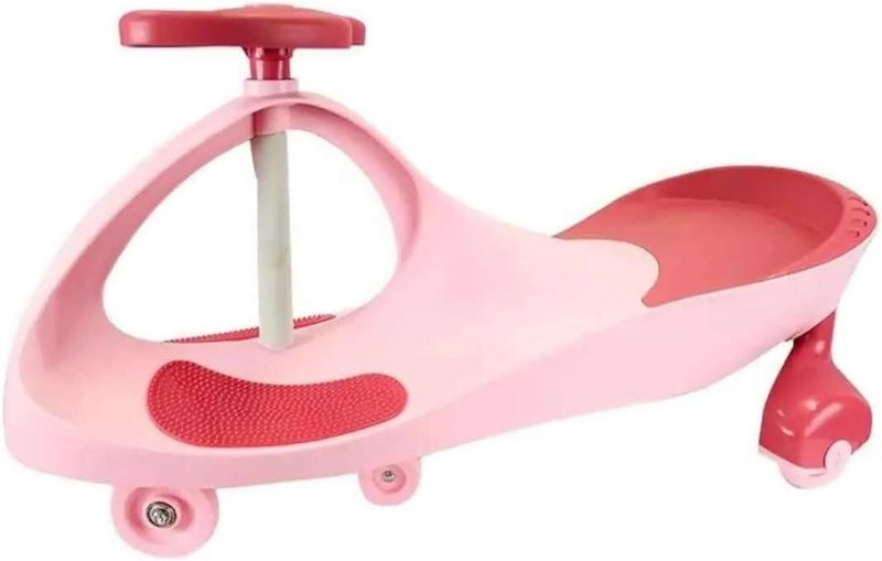DORSA Twist and Turn Ride-On Swing Car with Light-Up Wheels for Kids - Pink - Image 1