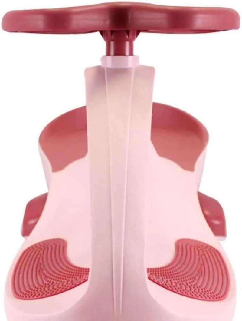 DORSA Twist and Turn Ride-On Swing Car with Light-Up Wheels for Kids - Pink - Image 4