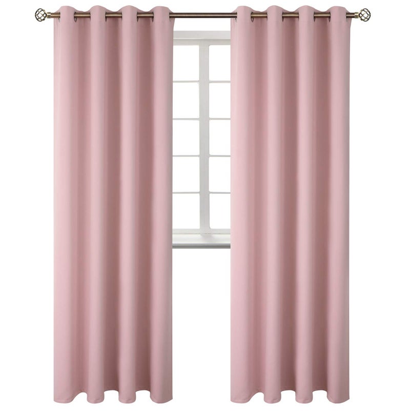 BGment Room Darkening Curtains 120 Inches Long - Grommet Thermal Insulated Drapes Window Treatment Curtains for Bedroom  2 Panels  52 x 120 Inch  Baby Pink - Image 1