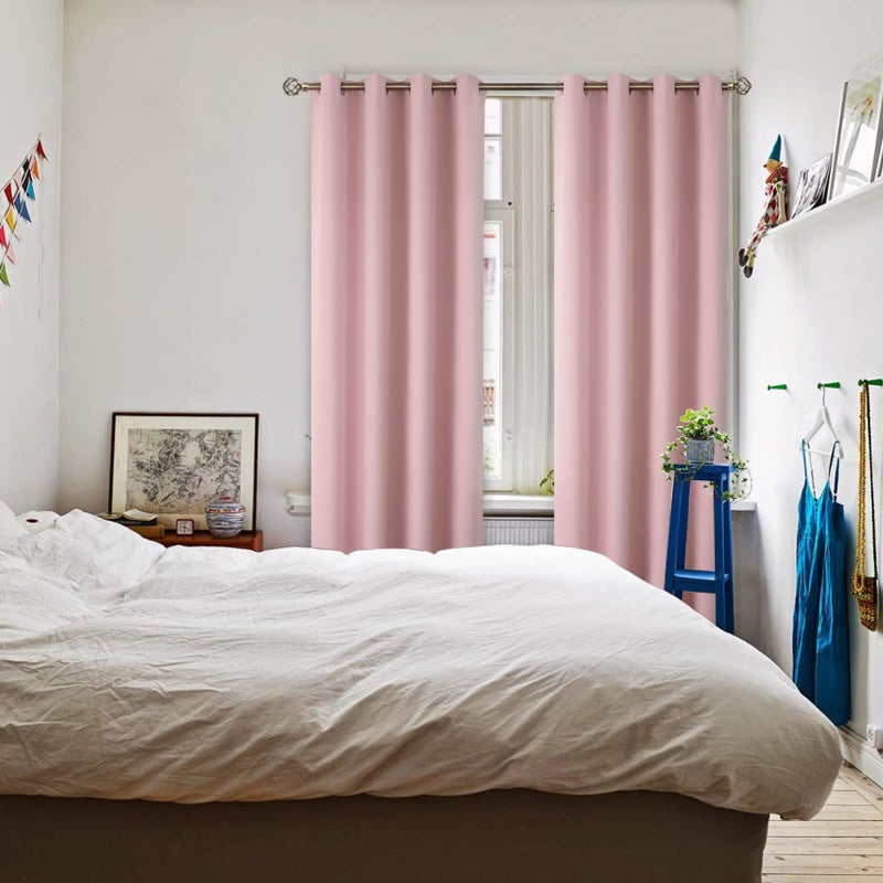 BGment Room Darkening Curtains 120 Inches Long - Grommet Thermal Insulated Drapes Window Treatment Curtains for Bedroom  2 Panels  52 x 120 Inch  Baby Pink - Image 2