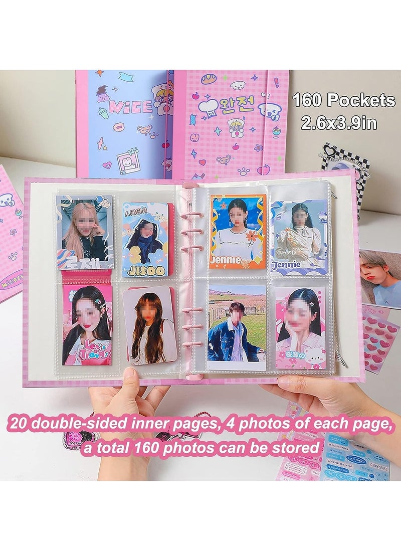 SYOSI A5 Binder Kpop Photocard Album with 20 Pcs Inner 3 Inch Photo Album Sleeves in Loose Leaf Refillable 6 Rings Binder Cover Photocard Holder Book for Picture Cards Storage - Image 4