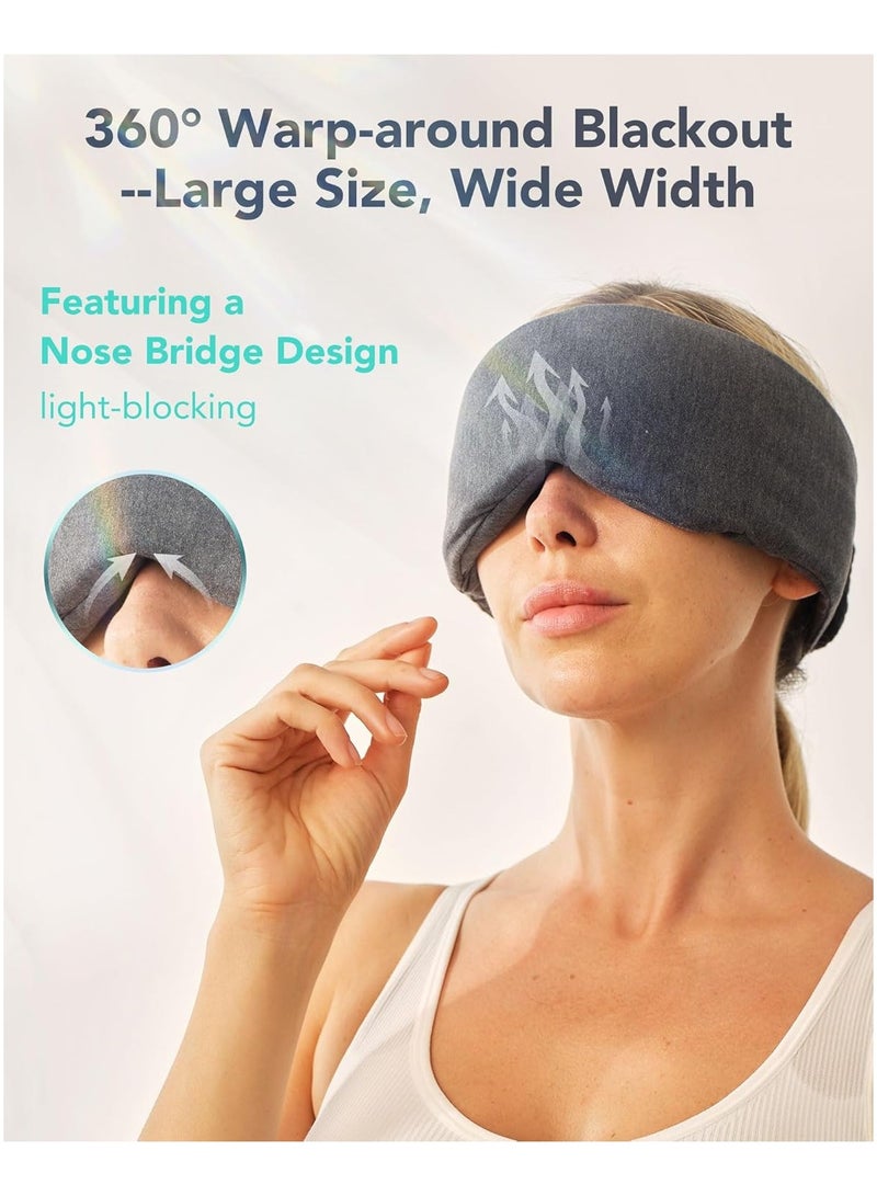 إس كيه جي SKG Restore Sleep Mask-100% Sleep Mask Blackout for Men Women, International Travel Essential, Large Size with Wide Width - Image 2
