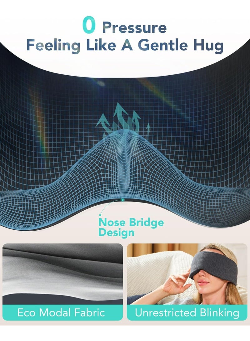 إس كيه جي SKG Restore Sleep Mask-100% Sleep Mask Blackout for Men Women, International Travel Essential, Large Size with Wide Width - Image 3