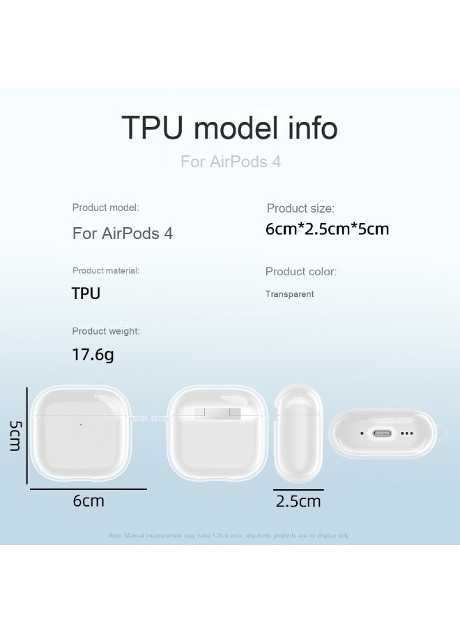 Generic - Fashion Transparent Soft Shell Protective Case Cover for Apple AirPods 4 for Men Women - Image 1
