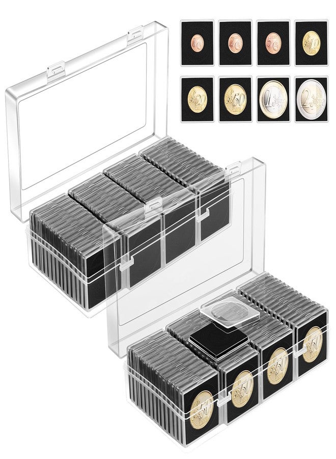 ENPOINT 120pcs Silver Dollar Coin Holders for Collectors - Clear Coin Capsules with 8 Sizes (17.5/19.5/21.2/24.3/26.5/30.6/38/40mm) Adjustable Black Gasket and Plastic Storage Box - Image 1