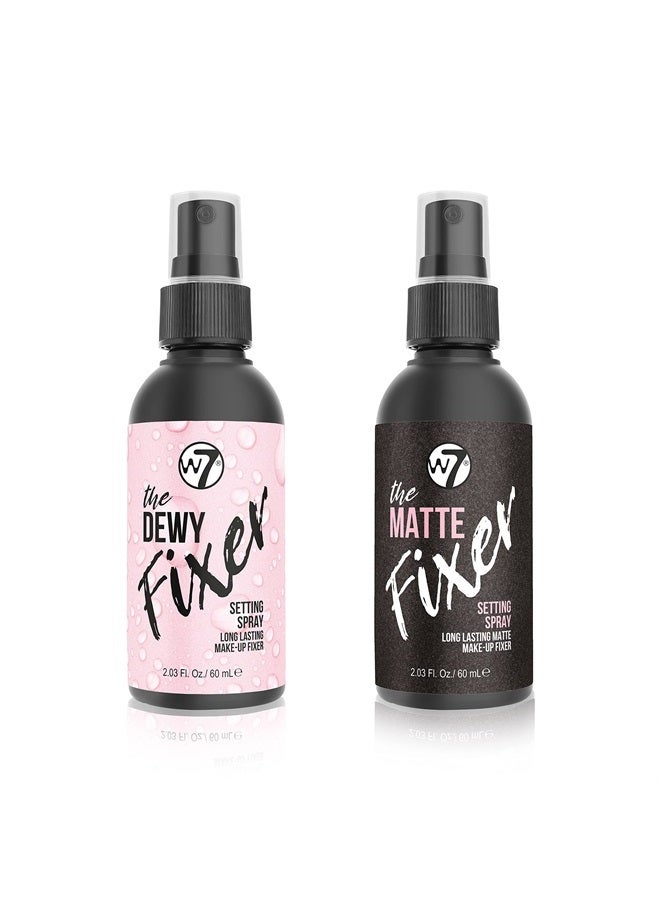W7 مجموعة ف fixer - رذاذ تثبيت المكياج 2 قطع - لمسات لامعة ومطفية لتثبيت المكياج الاحترافي - Image 1