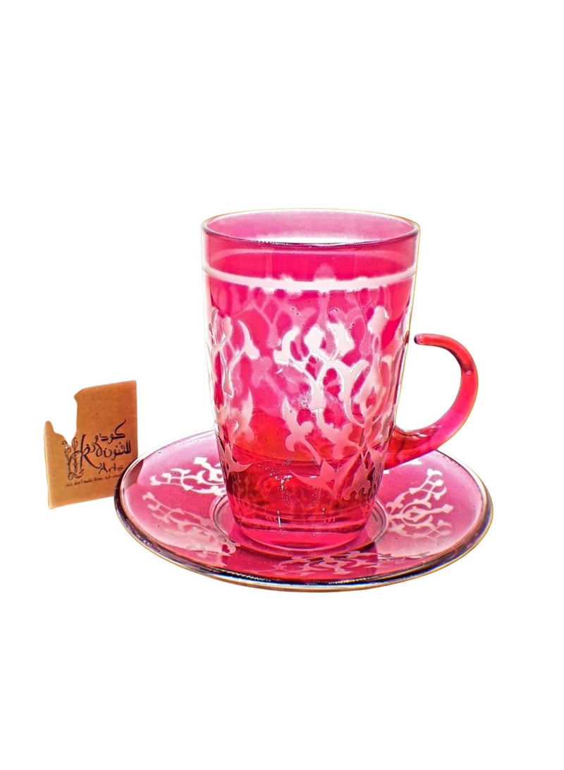 KuduArts Tea cups with saucer glass set 6 pieces - Image 3