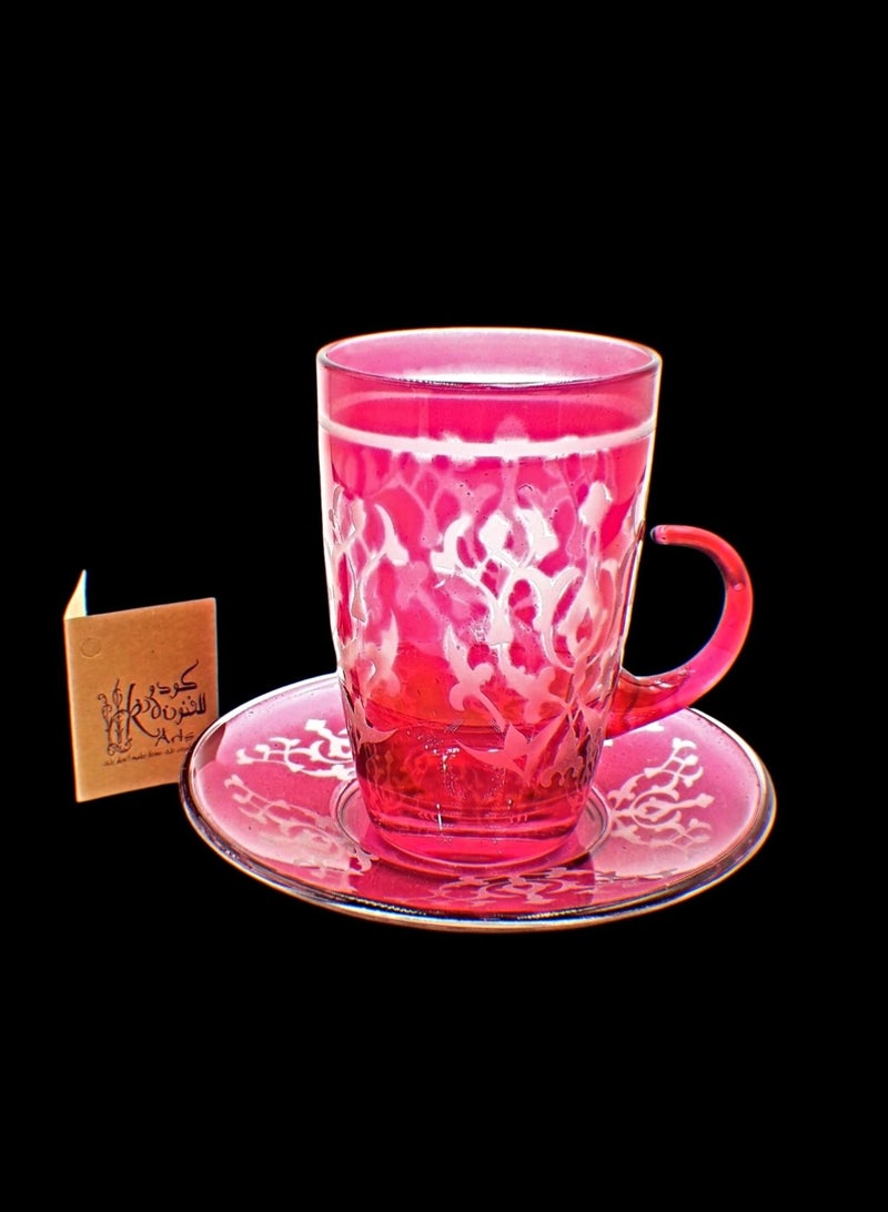 KuduArts Tea cups with saucer glass set 6 pieces - Image 2