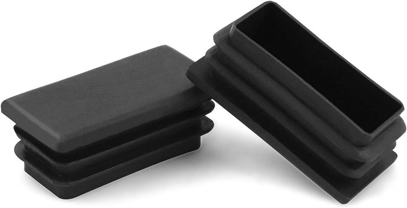 QWORK QWORK 10 PCS 1 X 2 Rectangle Black Plastic Plug End Cap for Pipe Tubing Chair Leg  - Image 1