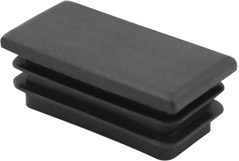QWORK QWORK 10 PCS 1 X 2 Rectangle Black Plastic Plug End Cap for Pipe Tubing Chair Leg  - Image 2