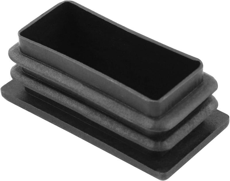 QWORK QWORK 10 PCS 1 X 2 Rectangle Black Plastic Plug End Cap for Pipe Tubing Chair Leg  - Image 3