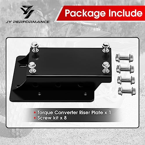 JY PERFORMANCE لوحة رفع محرك JY PERFORMANCE لتحويل العزم لسيارات Predator 196cc / 212cc على دراجات Coleman الصغيرة، باللون الأسود - ارتفاع 1 3/4 بوصة - Image 3