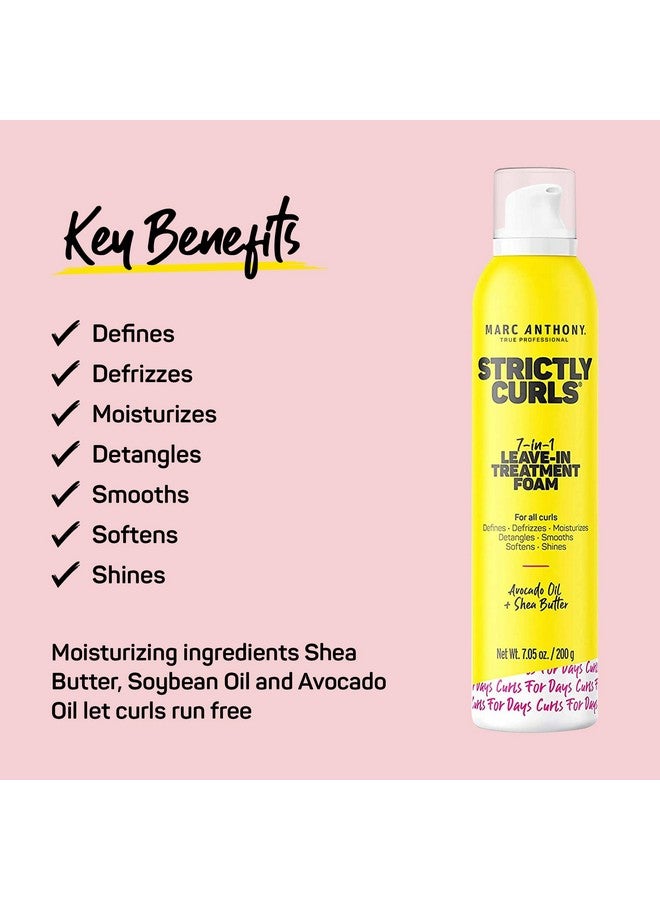 Marc Anthony Leave In Hair Treatment, Strictly Curls - 7-In-1 Treatment Foam for Curly Hair Defines, Defrizzes, Moisturizes, Detangles, Softens & Shines with Avocado Oil & Shea Butter - 7.1 Ounce - Image 2
