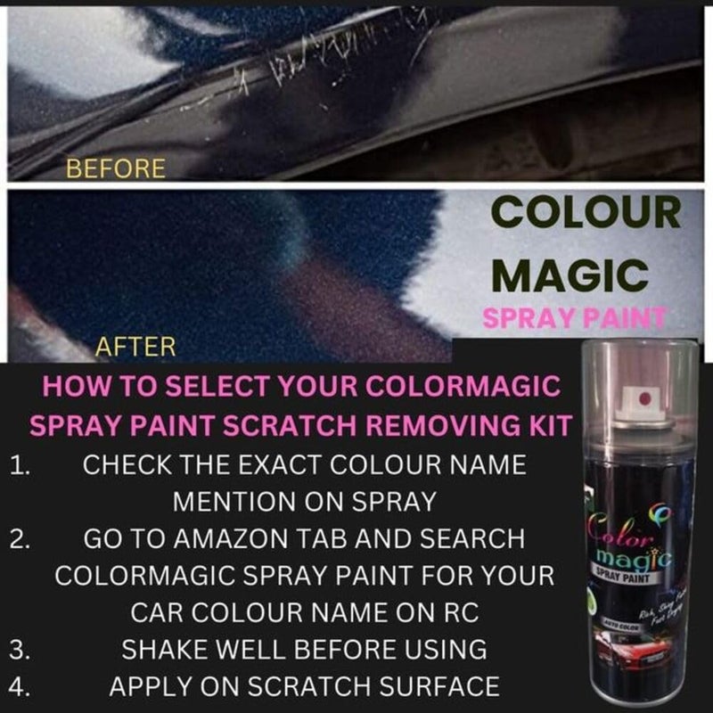 Color Magic طلاء رذاذ لؤلؤي أبيض قطبي (اسم لون RC) متوافق مع سيارة ماروتي بريزا - Image 5