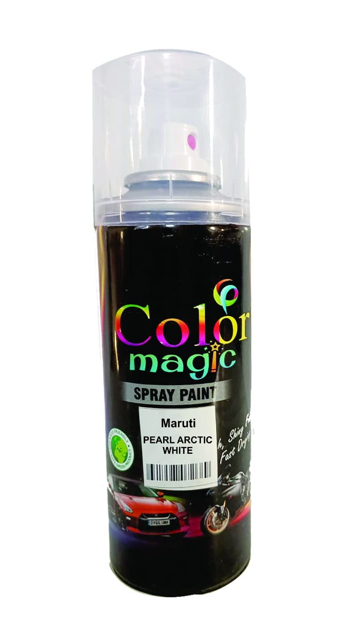 Color Magic طلاء رذاذ لؤلؤي أبيض قطبي (اسم لون RC) متوافق مع سيارة ماروتي بريزا - Image 1