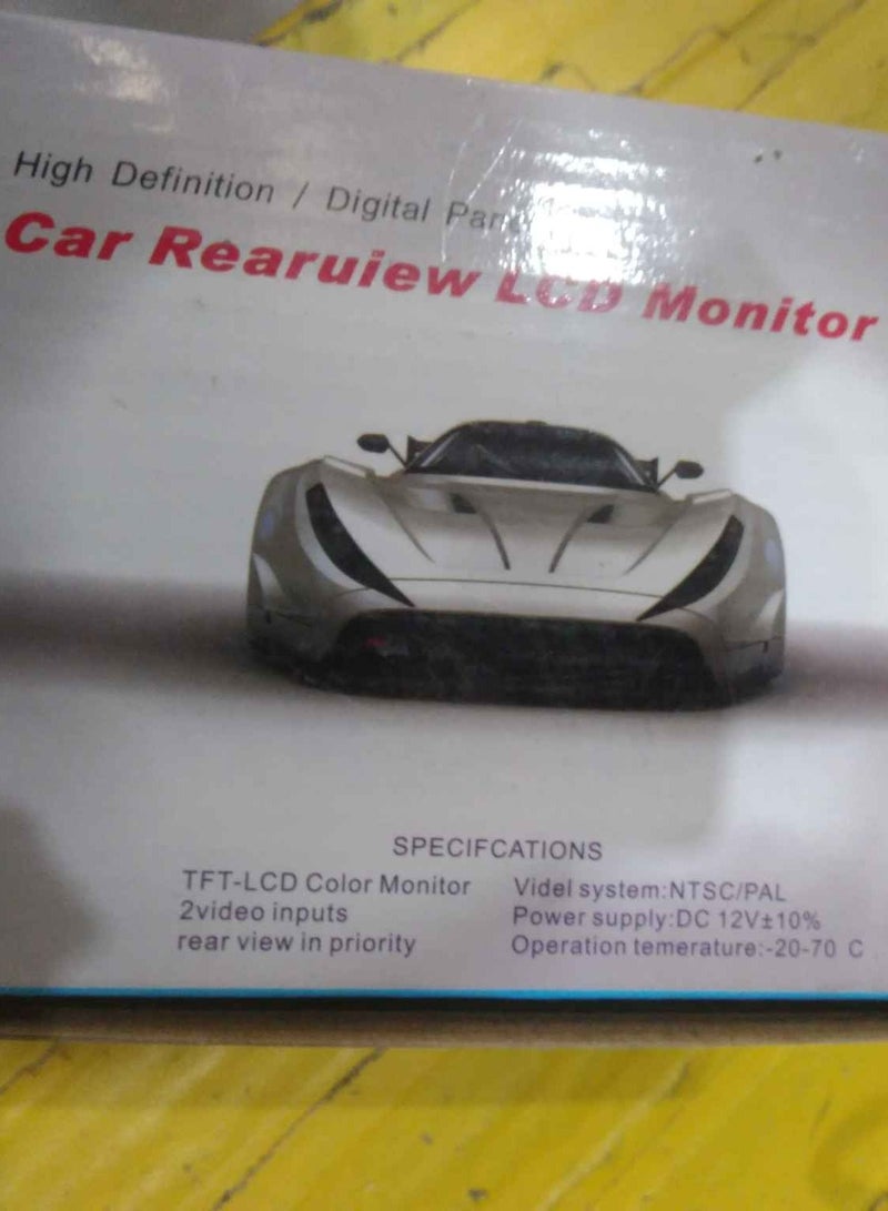 شاشة رؤية خلفية للسيارة TFT-LCD – مدخلين فيديو، عرض واضح ومريح، تشغيل 12 فولت - Image 3