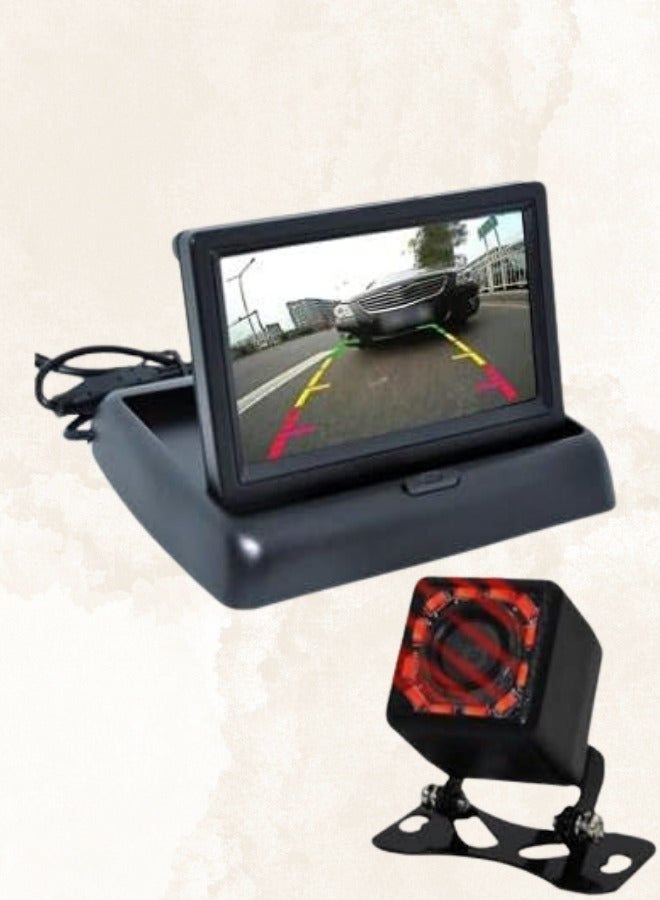 شاشة رؤية خلفية للسيارة TFT-LCD – مدخلين فيديو، عرض واضح ومريح، تشغيل 12 فولت - Image 1