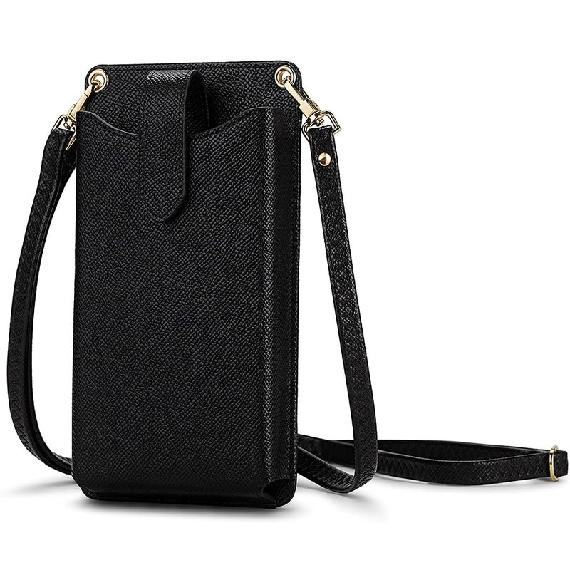 PEACOCKTION Peacocktion Small Crossbody Cell Phone Purse for Women, Lightweight Mini Shoulder Bag Wallet with Credit Card Slots (Black Litchi)  - Image 1