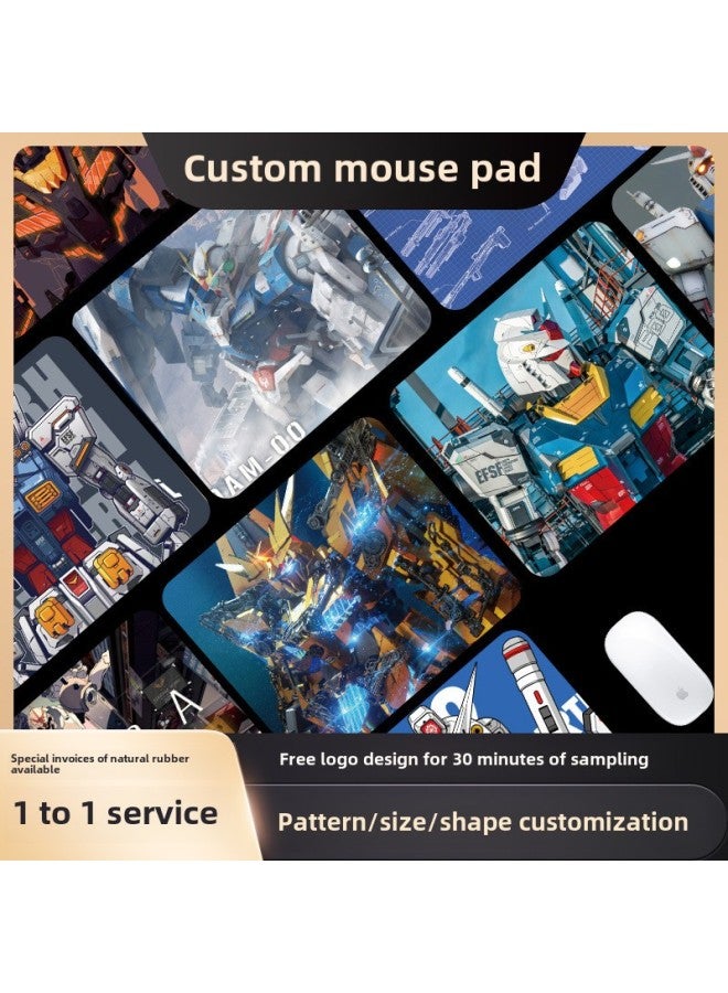 Gundam Cartoon Mouse Pad Game Mat Small Computer Table Mat Precision Lock Edge Desk Mat Mat-Color:300*250*2mm-Pattern:F-A5-15