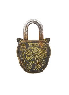 N/M NM Brass Lion Lock with Stone Decoration  - Image 4