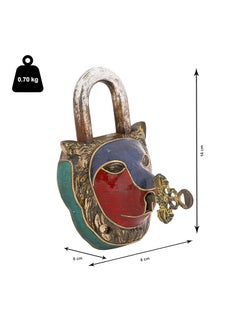 N/M NM Brass Lion Lock with Stone Decoration  - Image 3