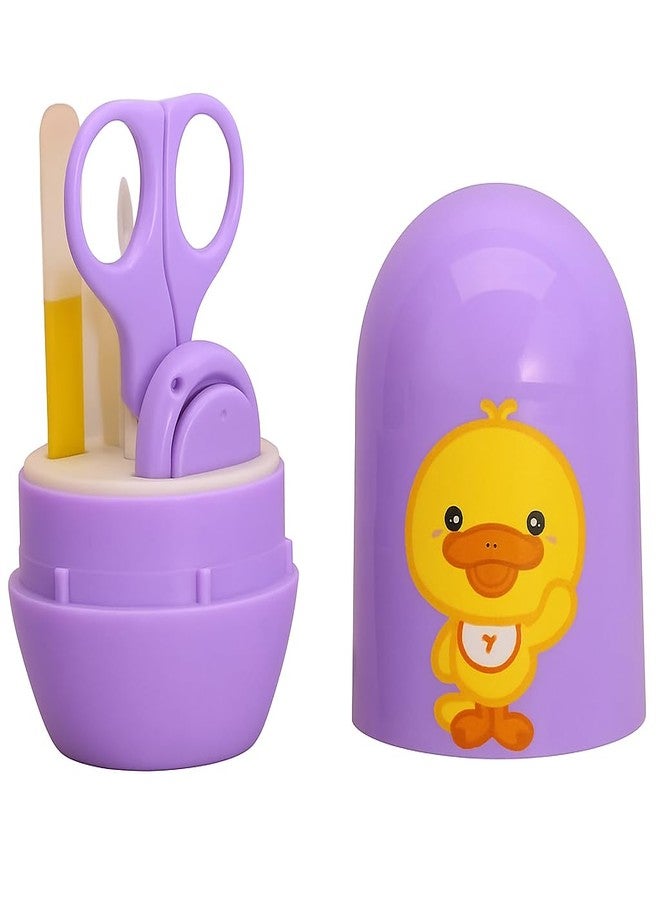 Kalra Magic 4 In 1 Baby Grooming Kit Portable Newborn Manicure & Healthcare Accessories Set Safe 0 Months Infant & Toddler Hygiene Care With Nail Clippers Scissors Nail Cutter & Travel Case (Purple) - Image 1