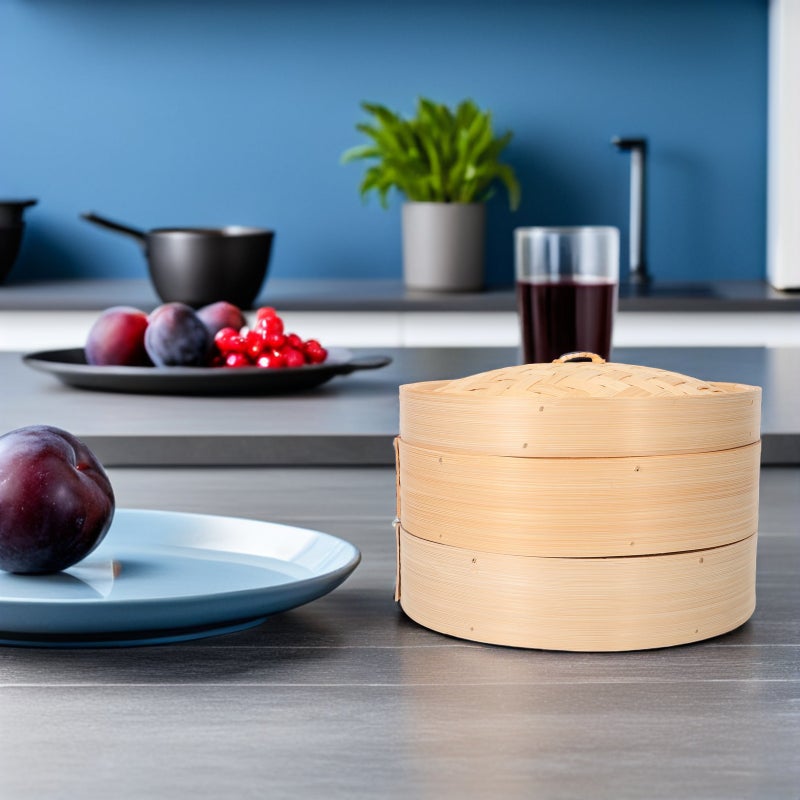 1 Set Steamer Basket: Traditional Asian Steamer With Lid For Home Chinese Restaurant Dumplings Buns Vegetables Chicken Steaming - Image 4