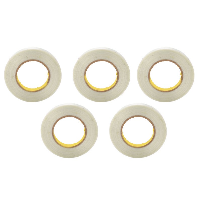 Heavy Duty Filament Strapping Tape: 15mm Width 50m Length 0.15mm Adhesive Layer - Fiberglass Reinforced High Tensile Strength 5Pcs Tape for Shipping Packaging Furniture Tooling - Image 1