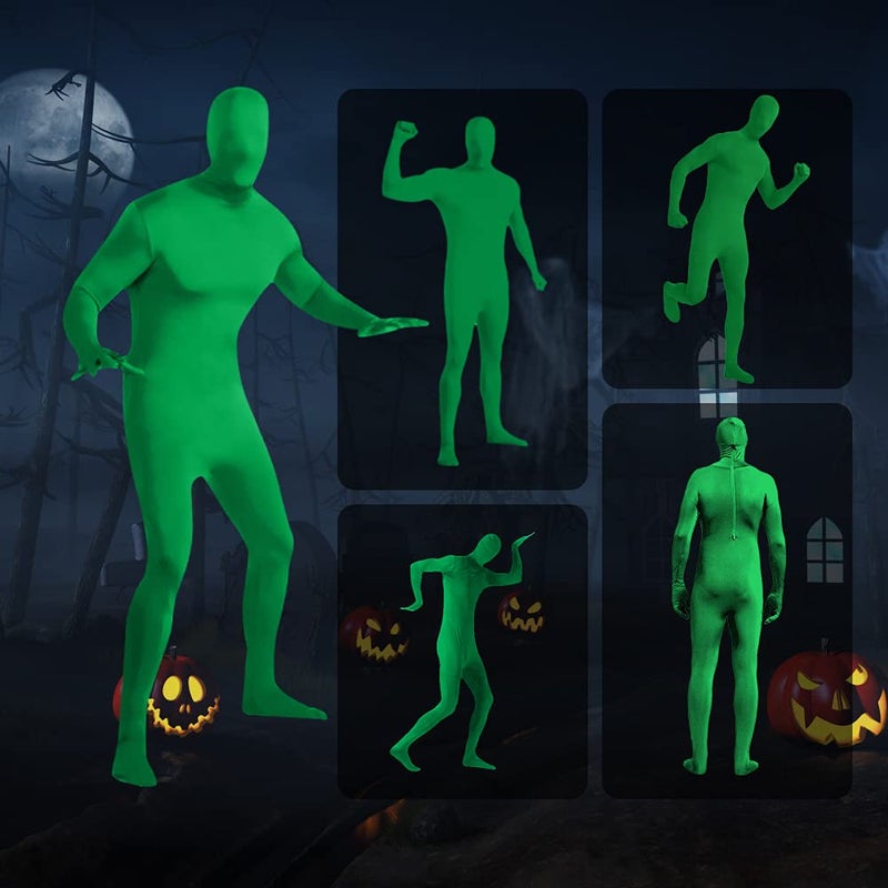 UTEBIT XXL Full Bodysuit Unisex Spandex Stretch Adult Costume Zentai Disappearing Man Body Suit, Green - Image 5