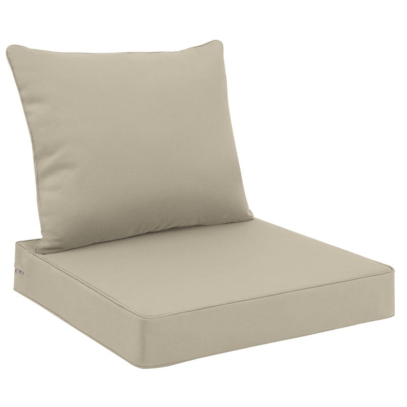 Favoyard Outdoor Seat Cushion Set 22 x 24 Inch Waterproof & Fade Resistant Patio Furniture Cushions with Removable Cover Deep Seat & Back Cushion with Tie Straps for Chair Sofa Couch - Image 1
