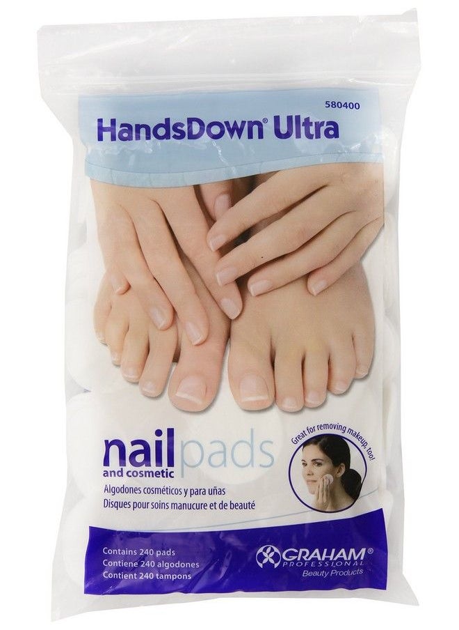 Graham - Hands Down Ultra Nail And Cosmetic Pads White 240 Count - Image 1