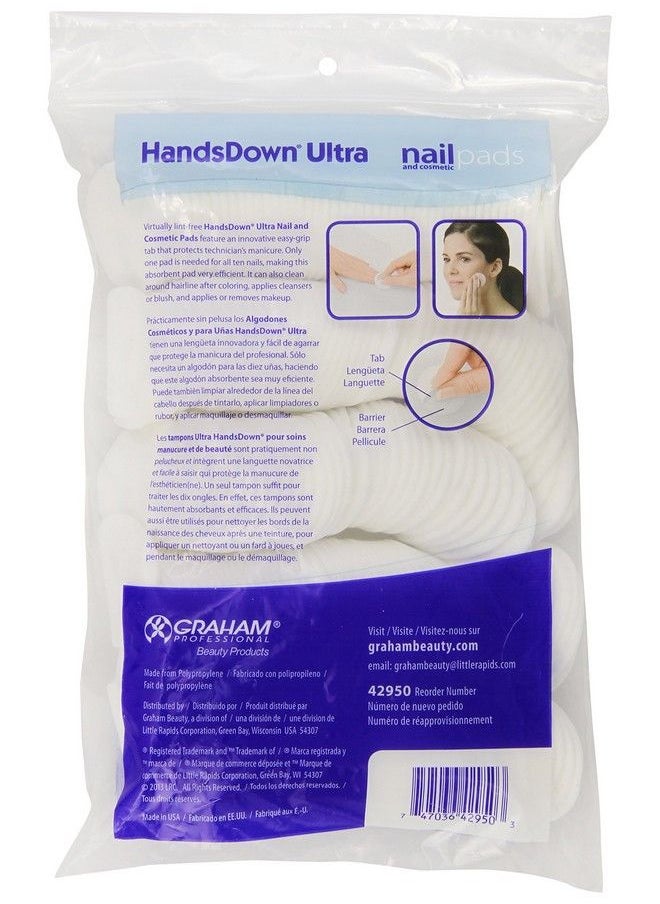 Graham - Hands Down Ultra Nail And Cosmetic Pads White 240 Count - Image 1