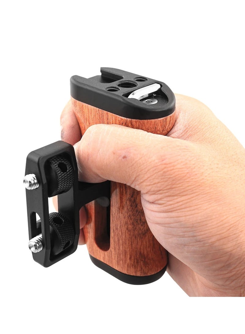 EVEREEN Universal Camera Cage Left Right Side Handle For Sony Canon Nikon Camera Cage Wooden Handle Grip Cold Shoe For Mic Video Light - Image 4