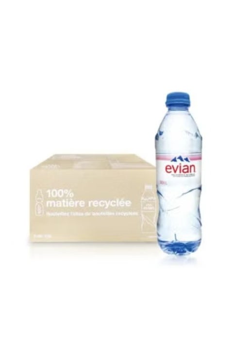Evian mineral water, pack of 24 bottles, 500 ml