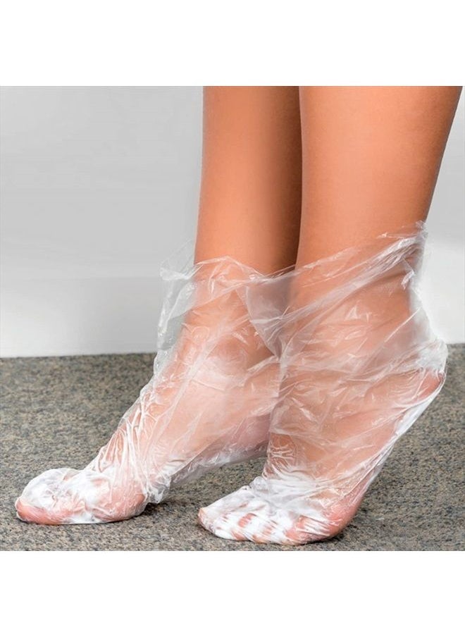 KETAR - Feet Covers Disposable Moisturizer Socks - 200 Pcs Foot Moisturizing Socks Plastic Socks Pedicure Foot Spa Socks for Women - Feet Wax Paraffin Medicated Socks Wax Feet Care Paraffin Bath Foot Socks - Image 1