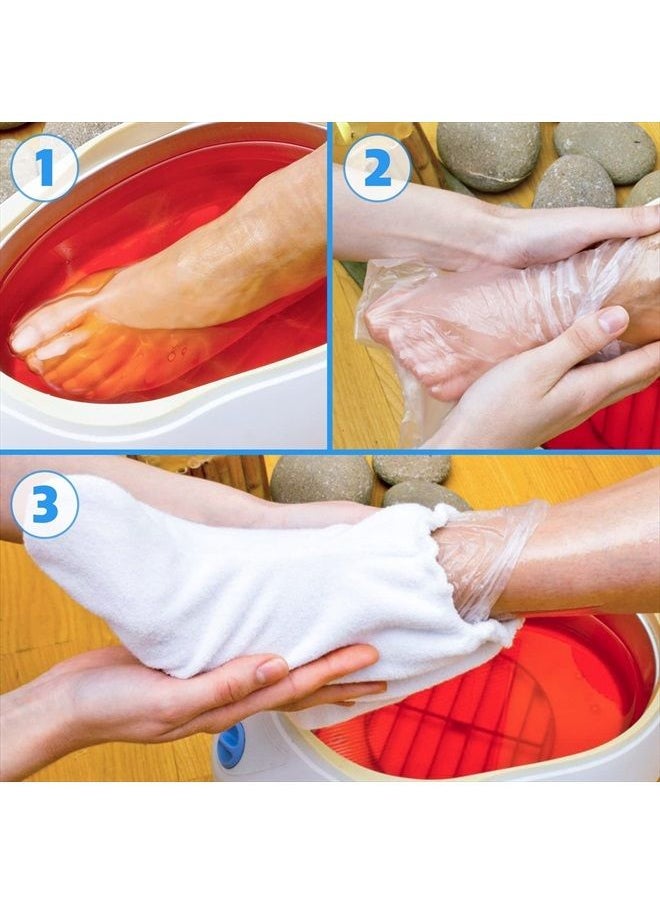 KETAR - Feet Covers Disposable Moisturizer Socks - 200 Pcs Foot Moisturizing Socks Plastic Socks Pedicure Foot Spa Socks for Women - Feet Wax Paraffin Medicated Socks Wax Feet Care Paraffin Bath Foot Socks - Image 1