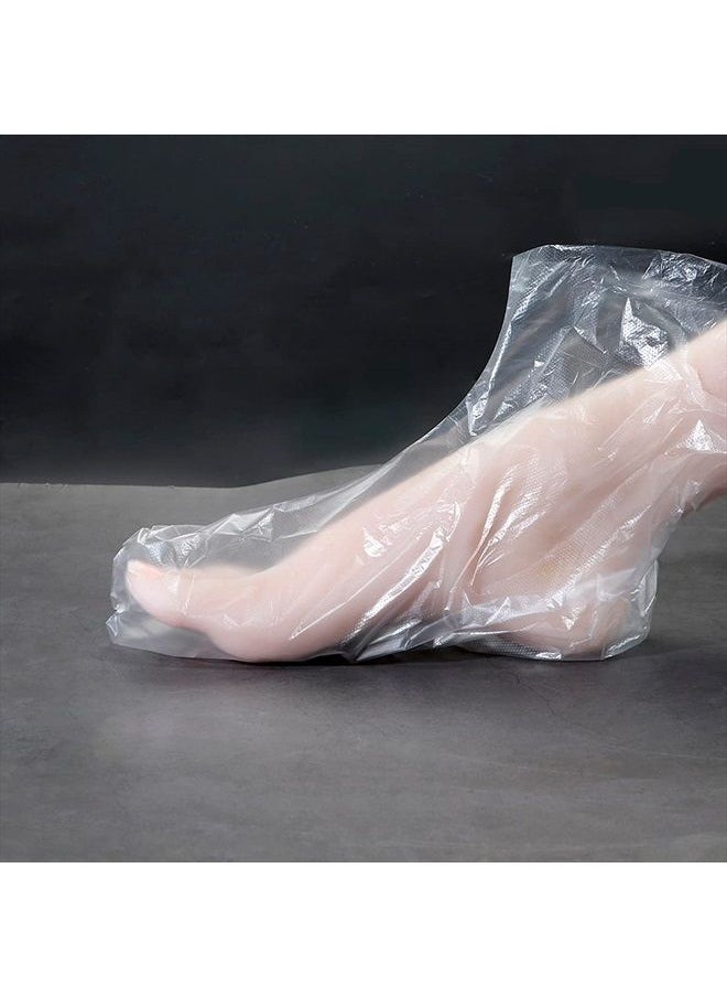 KETAR - Feet Covers Disposable Moisturizer Socks - 200 Pcs Foot Moisturizing Socks Plastic Socks Pedicure Foot Spa Socks for Women - Feet Wax Paraffin Medicated Socks Wax Feet Care Paraffin Bath Foot Socks - Image 1