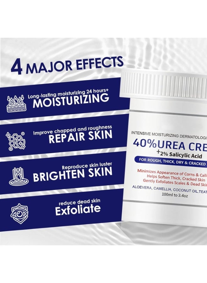 DERMFREE Urea Cream 40 Percent, Deep Moisturizing, Foot Cream, Feet Deep Moisturizing Nourishing Formula, Repair & Daily Care, Feet Hard Skin Remover for Rough, Dry, Thick Skin, Callus Remover - Image 4