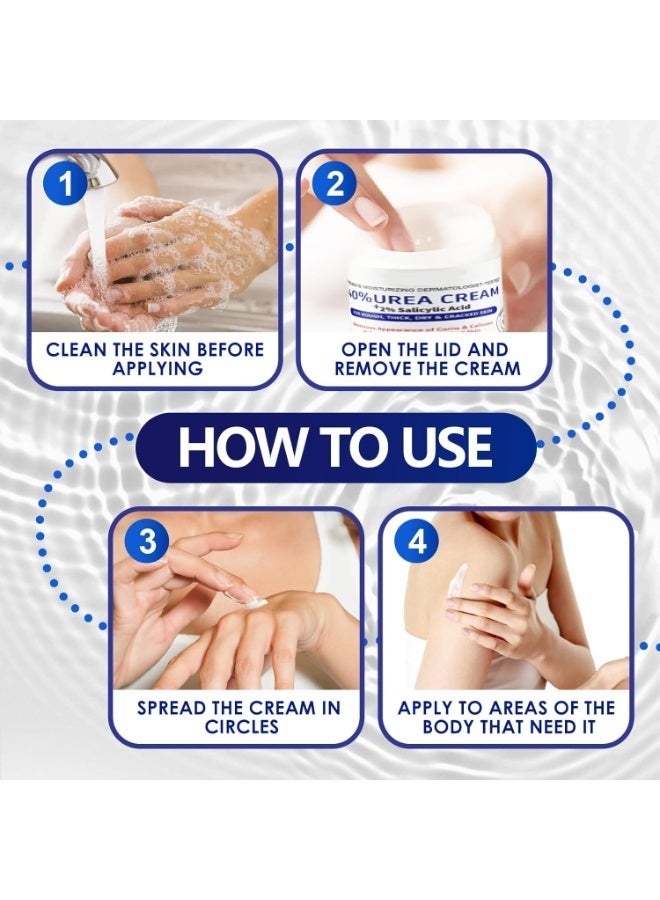 DERMFREE Urea Cream 40 Percent, Deep Moisturizing, Foot Cream, Feet Deep Moisturizing Nourishing Formula, Repair & Daily Care, Feet Hard Skin Remover for Rough, Dry, Thick Skin, Callus Remover - Image 2