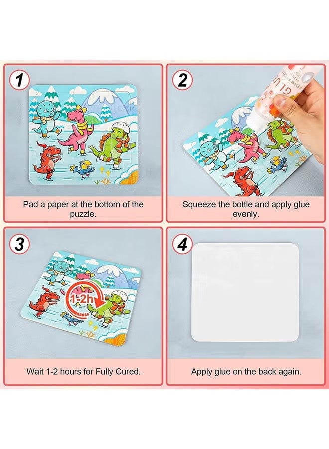 واي جيه لغز الغراء مع إسفنج الرأس الأحدث 120ML ل 1000/1500/3000 قطع من الألغاز، الماء القابل للذوبان، التجفيف السريع، الحرف الخاصة لغز الألواح الغراء للورق والخشب - Image 5