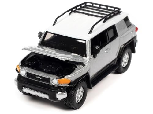 Johnny Lightning 2007 Toyota FJ Cruiser Titanium Silver Metallic with White Top and Roofrack Classic Gold Collection Series Limited Edition 164 Diecast Model Car by Johnny Lightning - Image 1