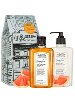 C. O. Bigelow CO Bigelow Apothecary Duo Grapefruit Body Care Gift Box with Body Soap  Lotion Gift Set of Two  Moisturizing Lotion  Liquid Body Wash for Dry Skin  10fl oz Each 