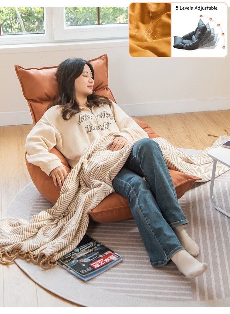 VUCATIN Folding Floor Chair Leisure Single Back Multi-angle Adjustable Cushion Sleeper Bed Suitable Removable and Washable Sofa for Balcony Bedroom Tatami 60x75x127 cm - Image 1