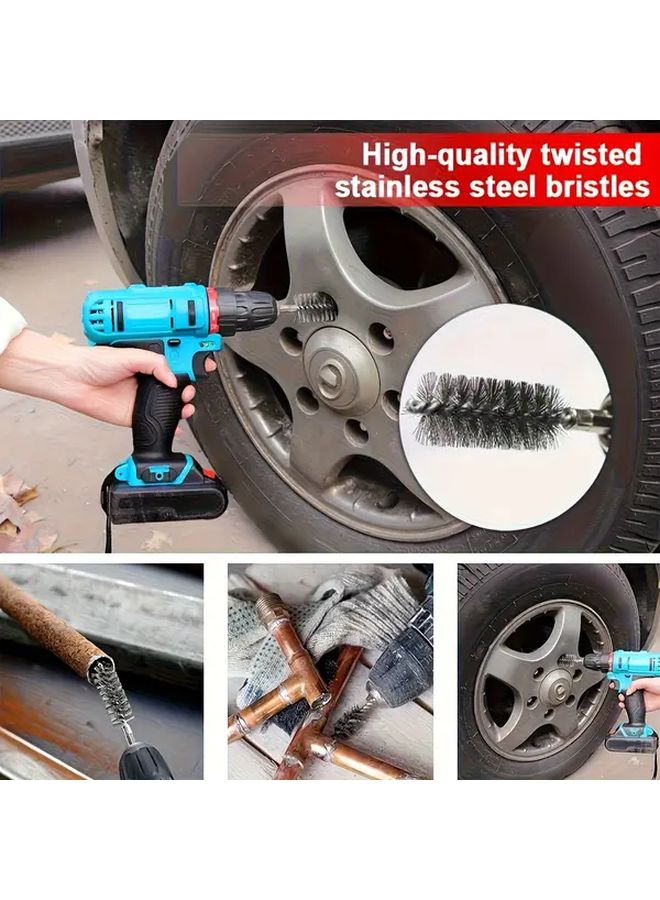 6 Piece Stainless Steel Wire Brush Set For Deburring Rust Polishing - Image 5