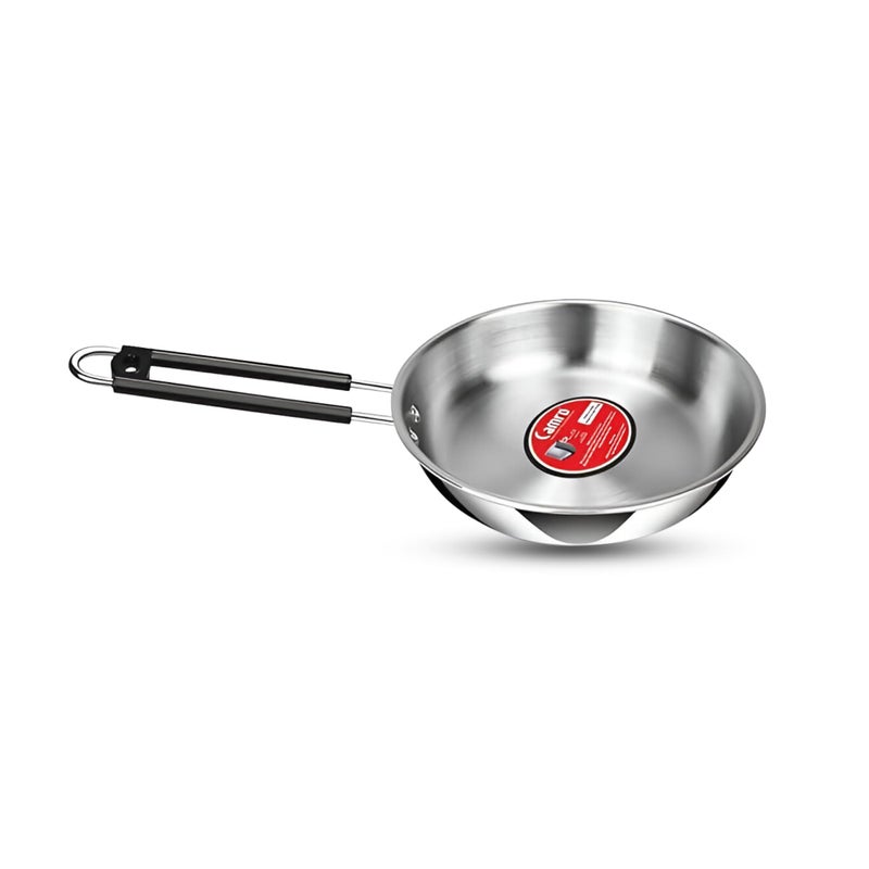 Camro Triply Artisian Mini Fry Pan 960 ML | FryPan Induction Bottom Deep Fry Pan Steel Stainless Induction Base | Fryer Cookwear Frying | Gas Induction Stovetop, Friendly Compatible - Image 3
