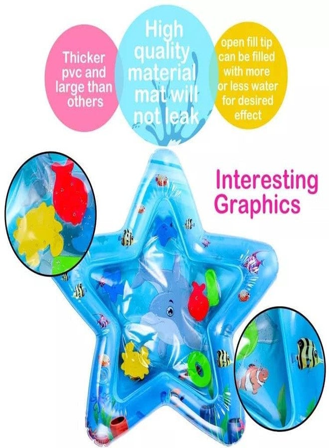 RIGJAK Baby Star Shape Water Play Mat Toys Inflatable Tummy Time Leakproof Water Play Mat - Image 4