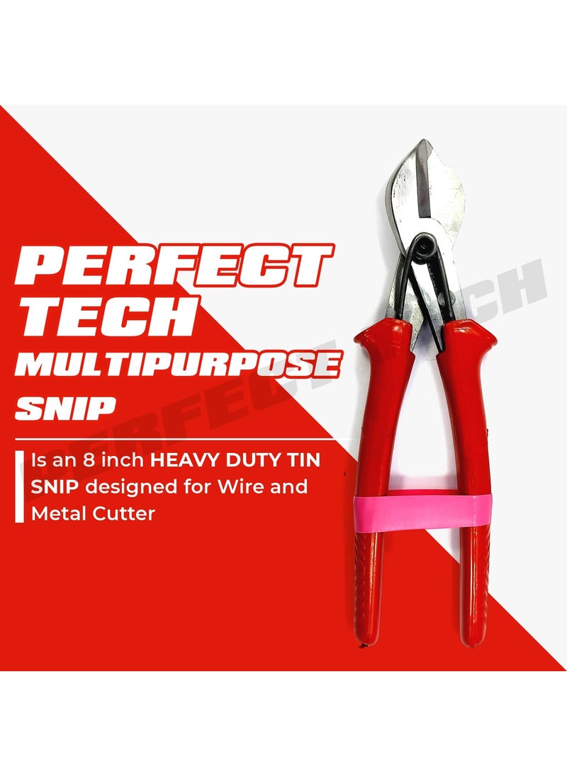 PERFECT TECH PERFECT TECH Multipurpose Tin Snip Heavy Duty 8 Inch Designed For Cutting Through Various Materials With Ease Accuracy Can Cut Electrical WiresMetal SheetTin PVC Channel LED Light Profile  - Image 2