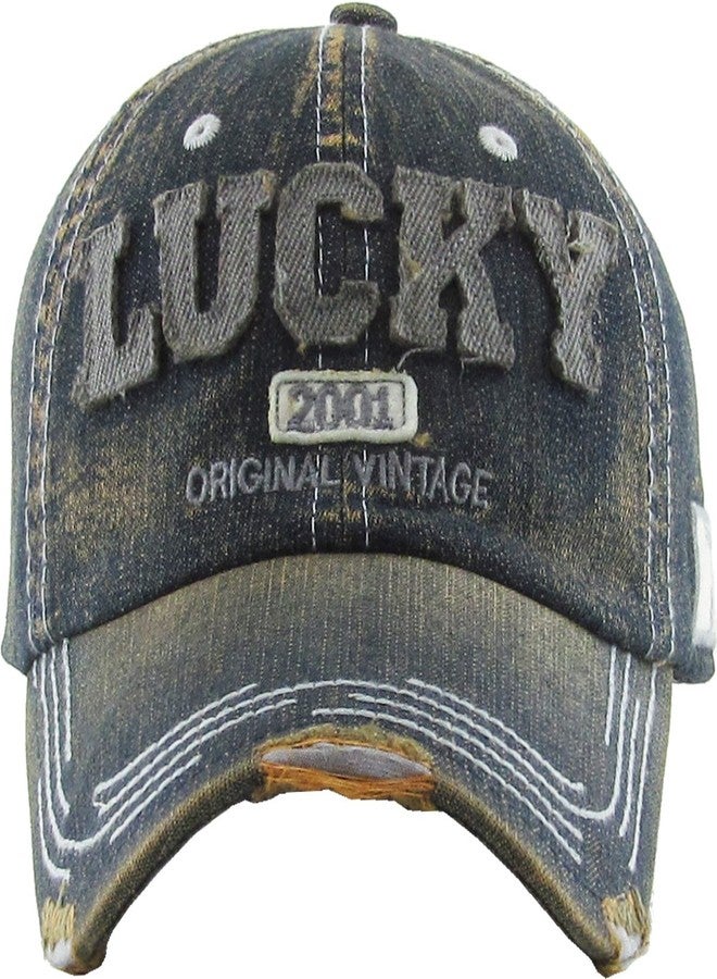 KBETHOS KBVT-500 DDM Fashion Vintage Lucky Rock N Roll Rockstar Distressed Washed Assorted Baseball Cap Dad Hat Adjustable Unisex - Image 2