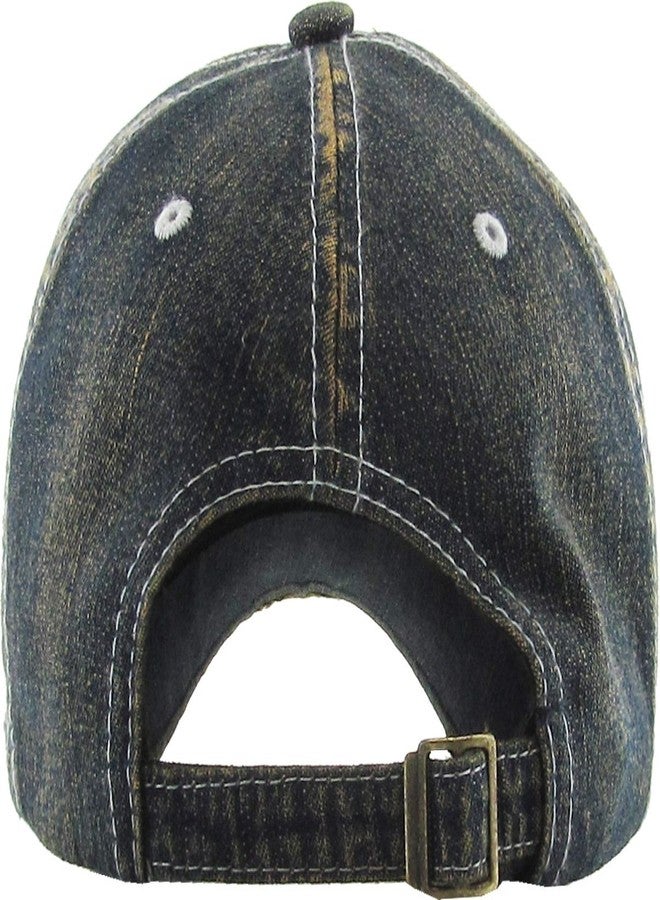 KBETHOS KBVT-500 DDM Fashion Vintage Lucky Rock N Roll Rockstar Distressed Washed Assorted Baseball Cap Dad Hat Adjustable Unisex - Image 4